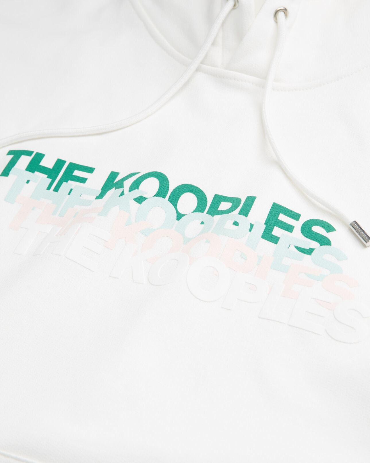 The Kooples HOMME ECRU sweat écru coton capuche logo dégradé