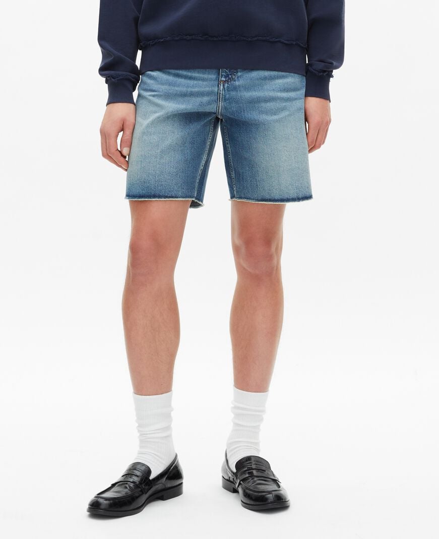 The Kooples MEN BABY BLUE blue denim bermuda shorts