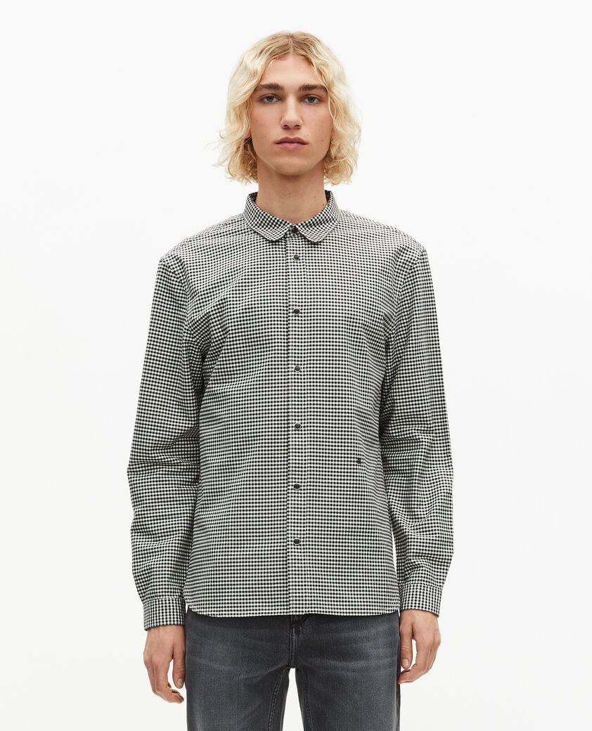 The Kooples MEN BLACK WHITE white and black checkered shirt