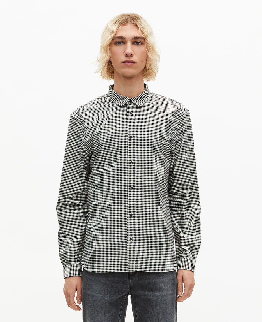 The Kooples MEN BLACK WHITE white and black checkered shirt