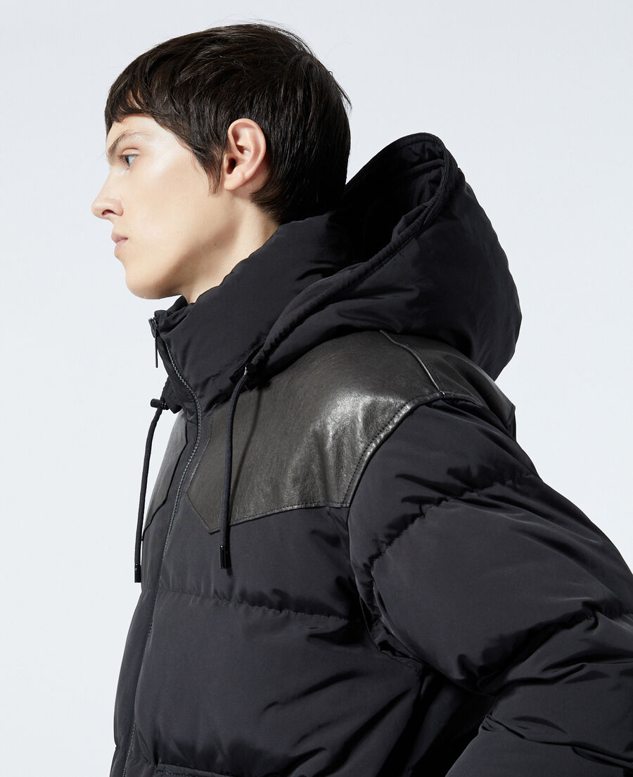 daunenjacke gesteppt schwarz westerndetail