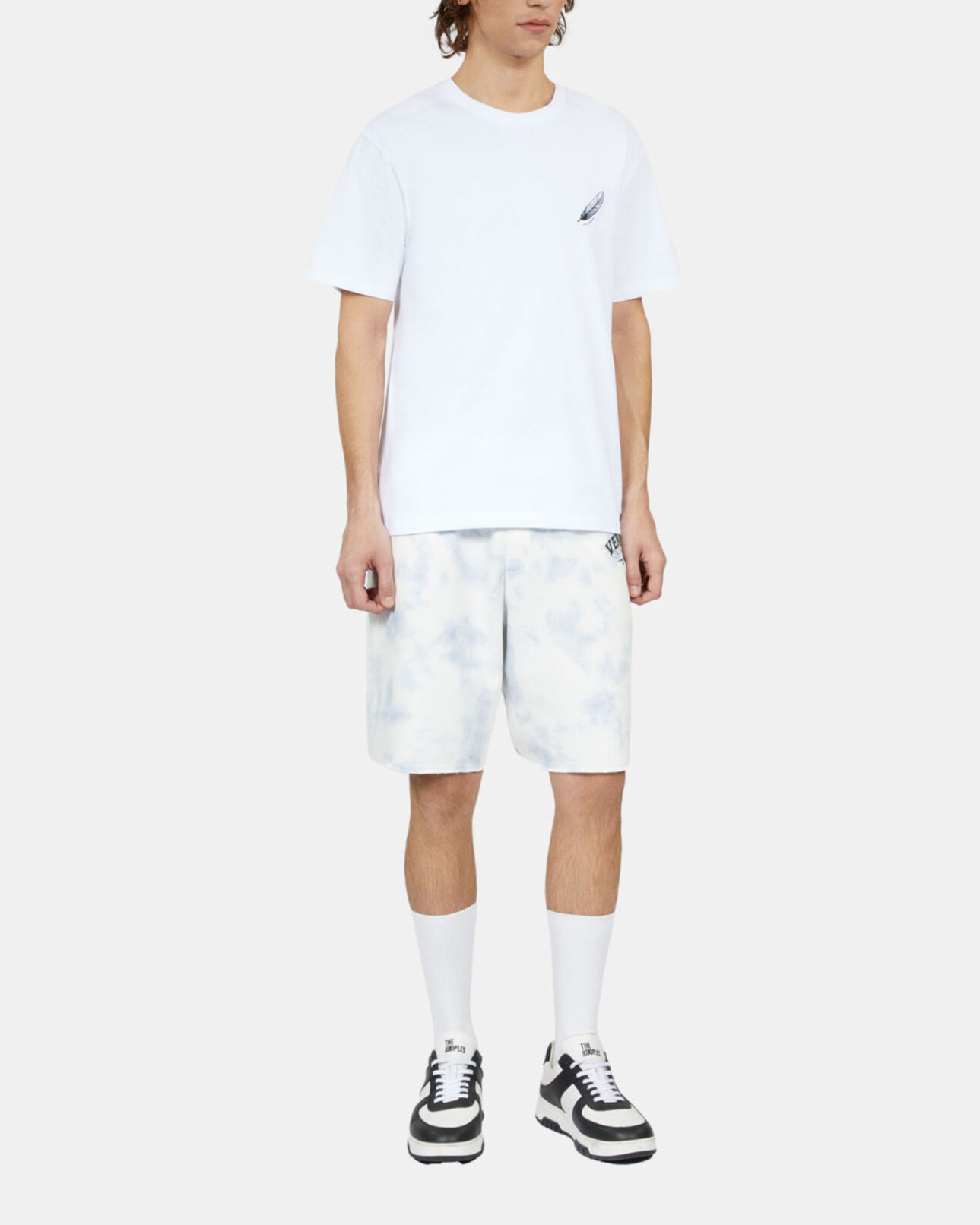 The Kooples HERREN WHITE weißes t-shirt mit feather-stickerei