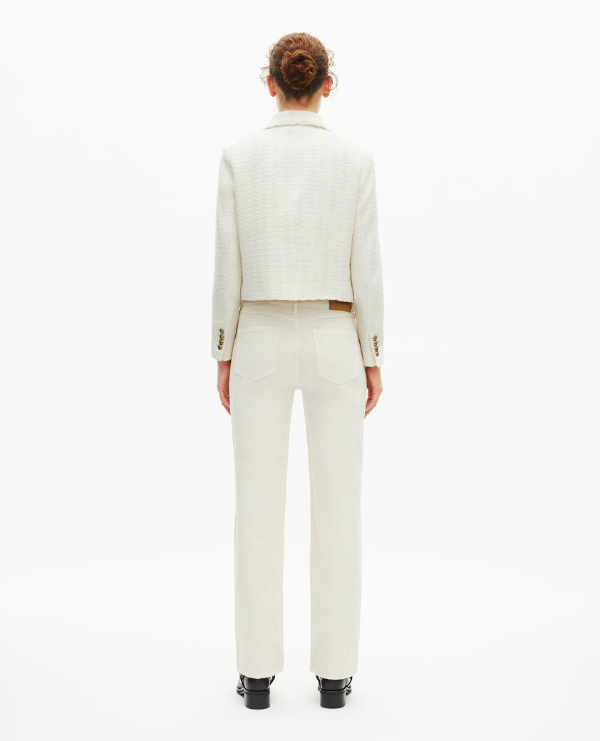 The Kooples DAMEN ECRU jacke aus ungebleichtem tweed