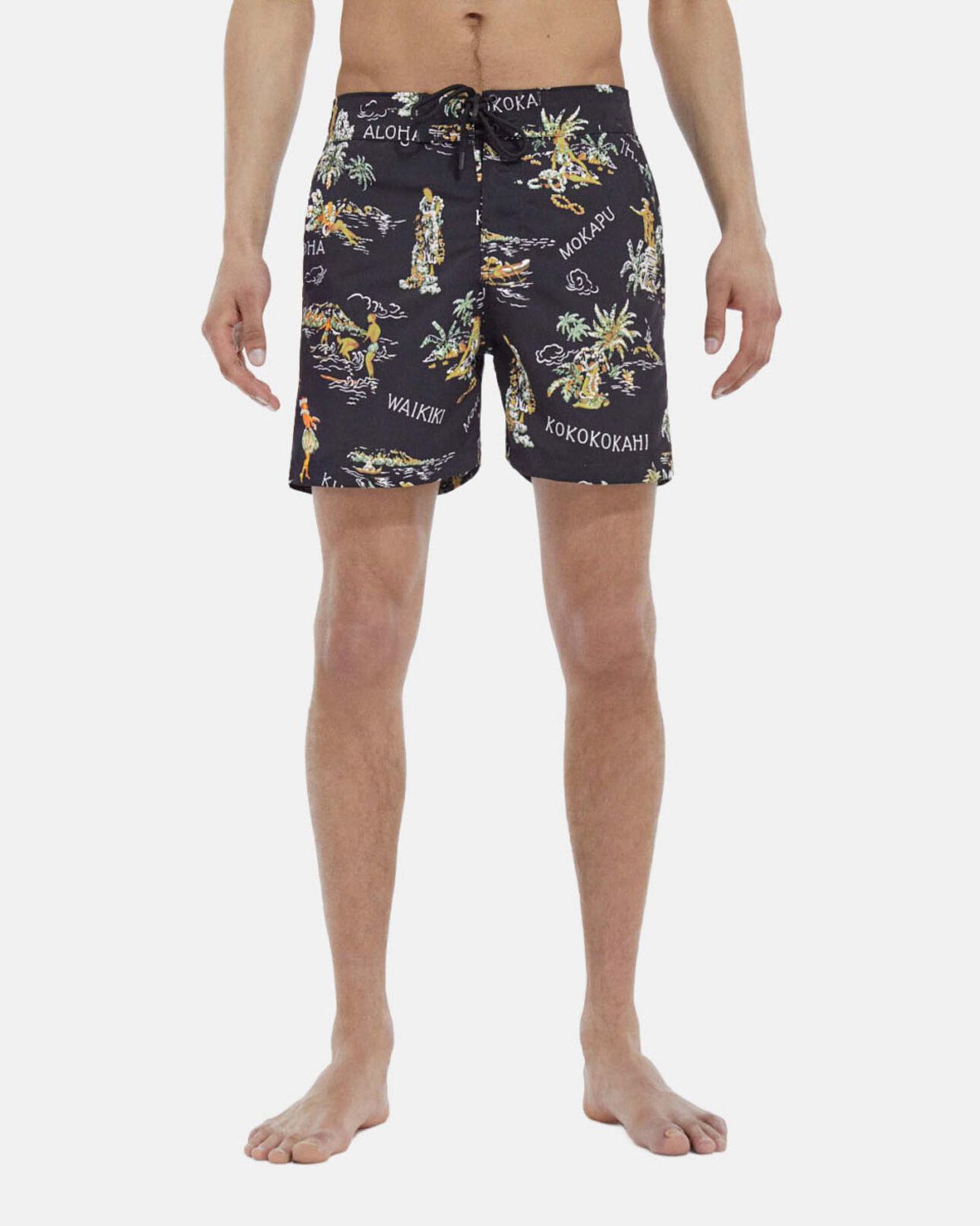 The Kooples HOMBRE BLACK bañador negro estampado hawaiano