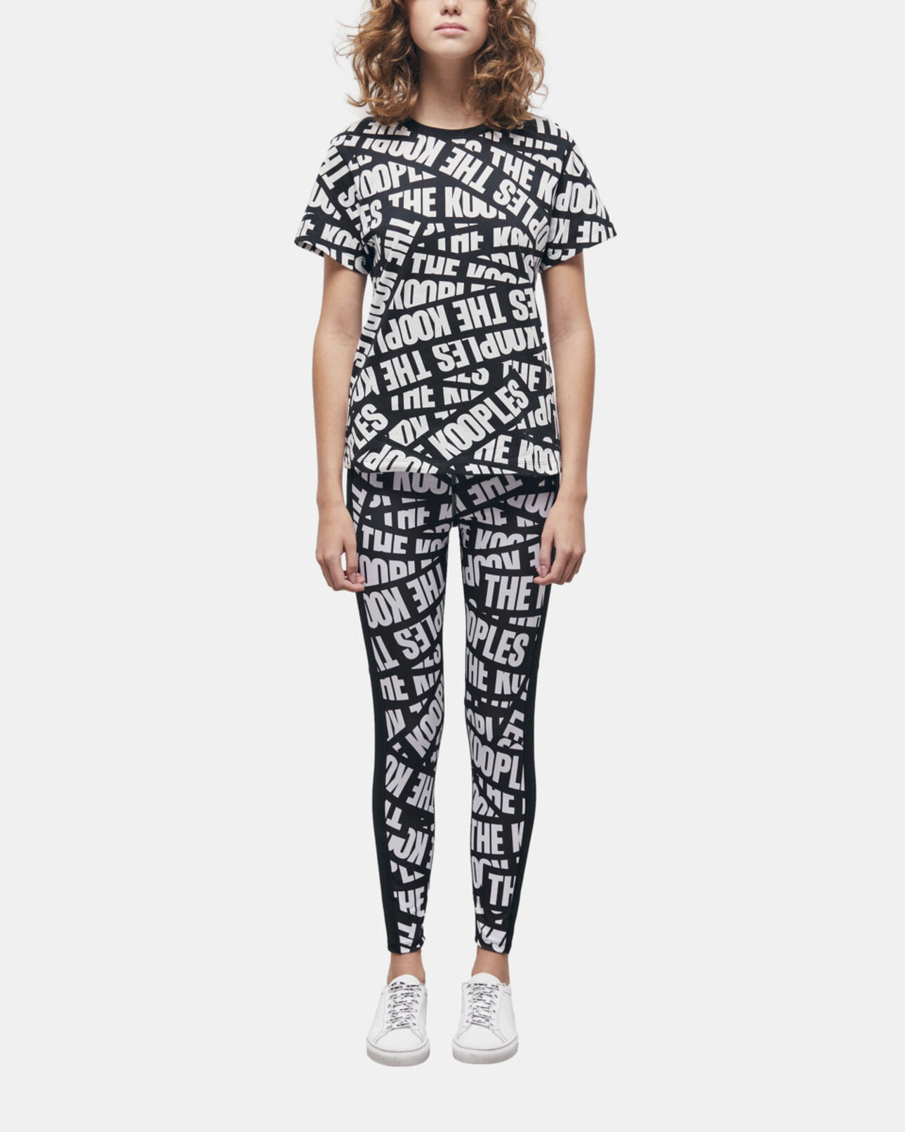 The Kooples WOMEN BLACK / WHITE t-shirt with the kooples logo