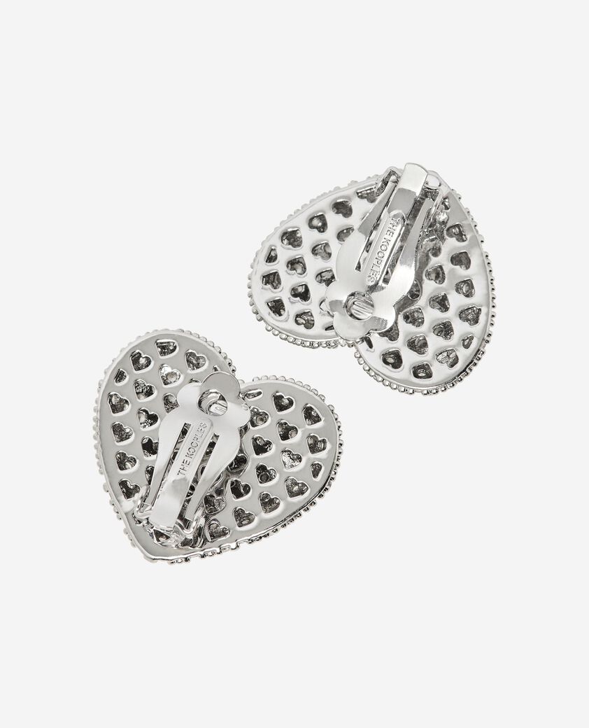 The Kooples DAMEN SILVER silberne ohrclips in herzform