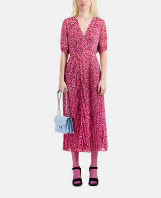 The Kooples WOMEN PINK printed pleated long dress
