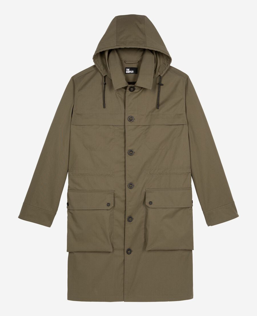 The Kooples HOMME KAKI parka à capuche kaki