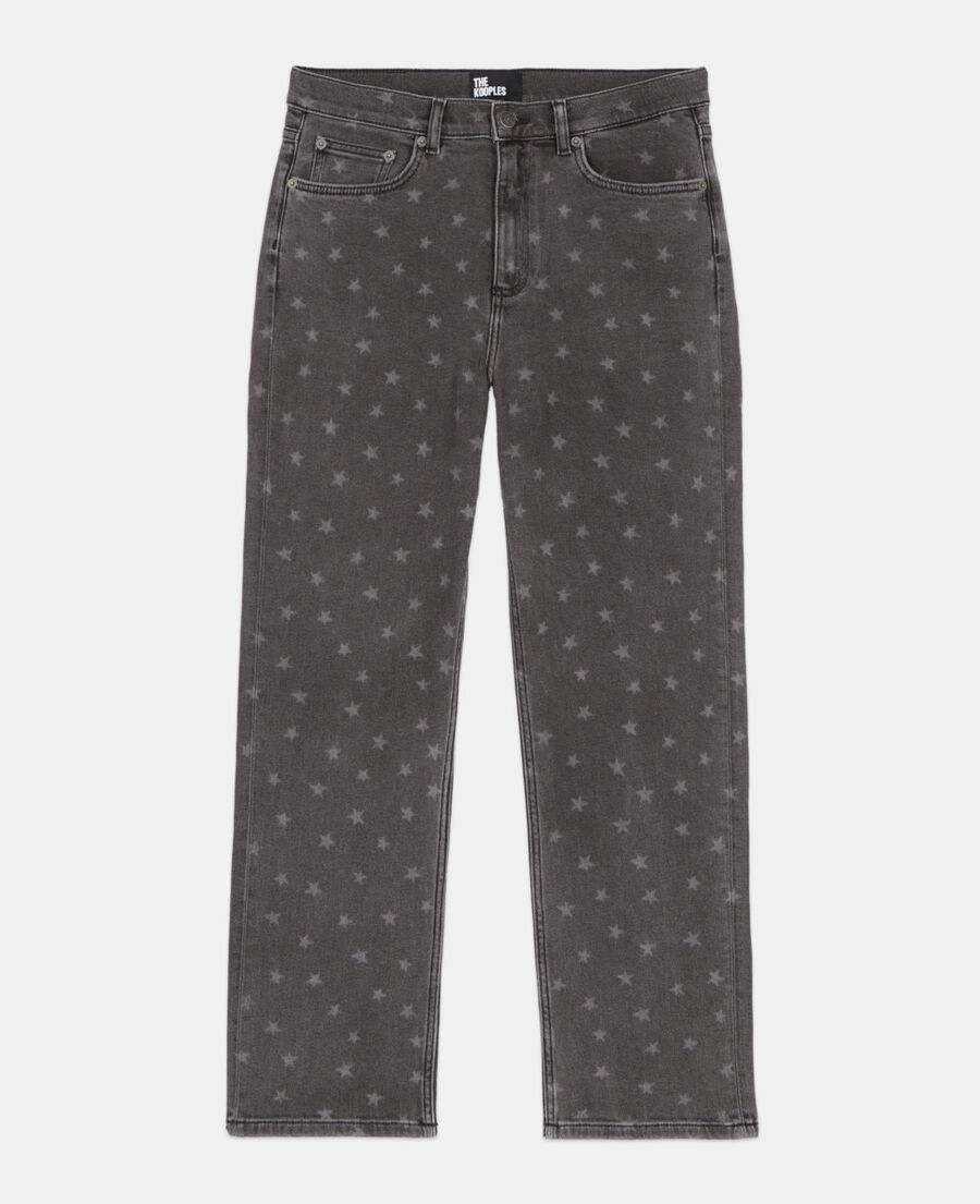 The Kooples F BLACK star printed boyfriend jeans