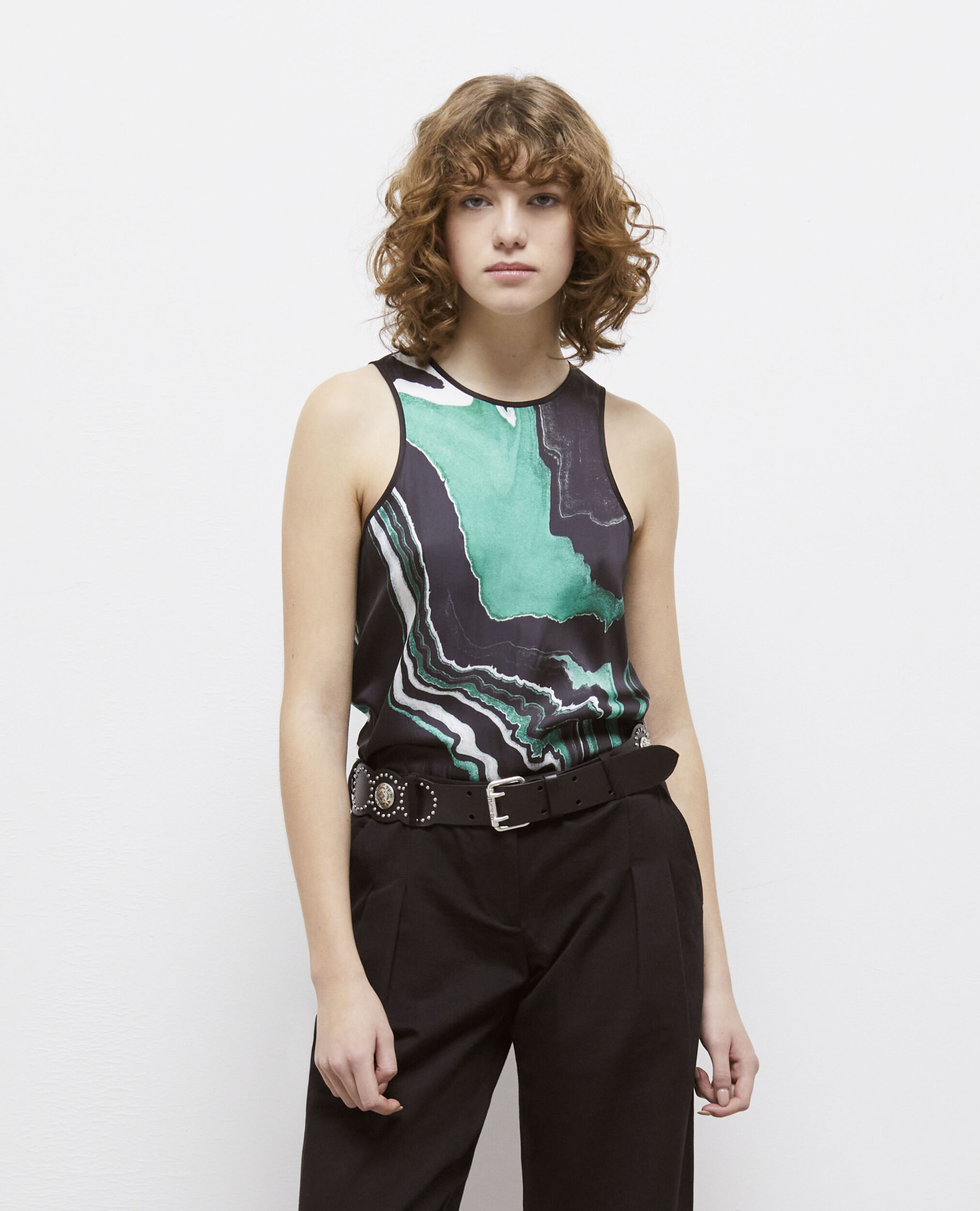 Top imprimé, BLACK / GREEN, hi-res image number null