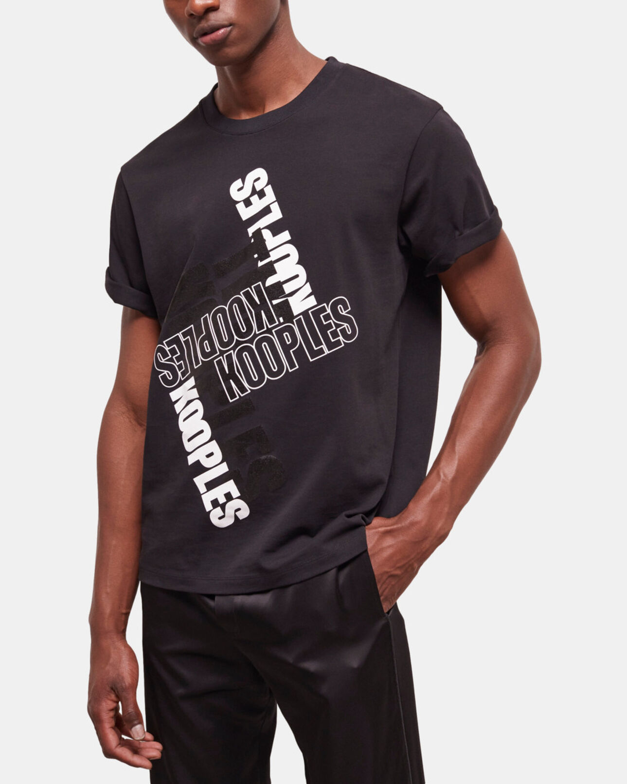 The Kooples HOMBRE BLACK / WHITE camiseta logotipo the kooples negra para hombre