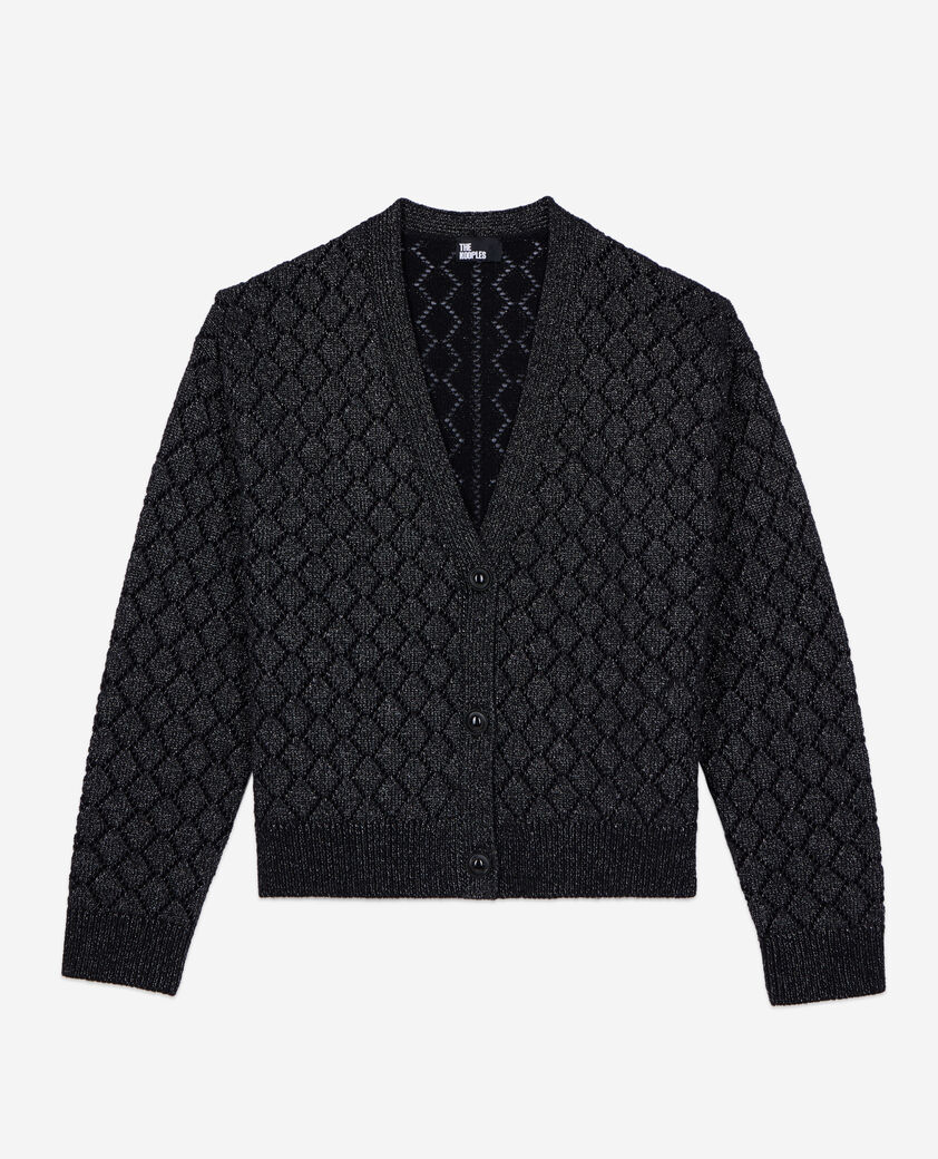 The Kooples FEMME BLACK cardigan en laine avec détails noir