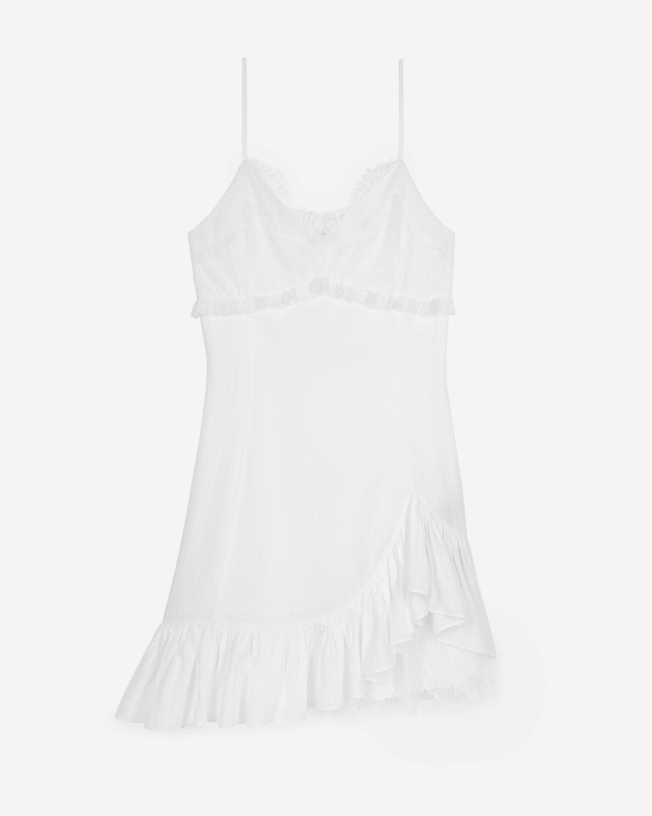 The Kooples FEMME ECRU robe courte détail dentelle écrue