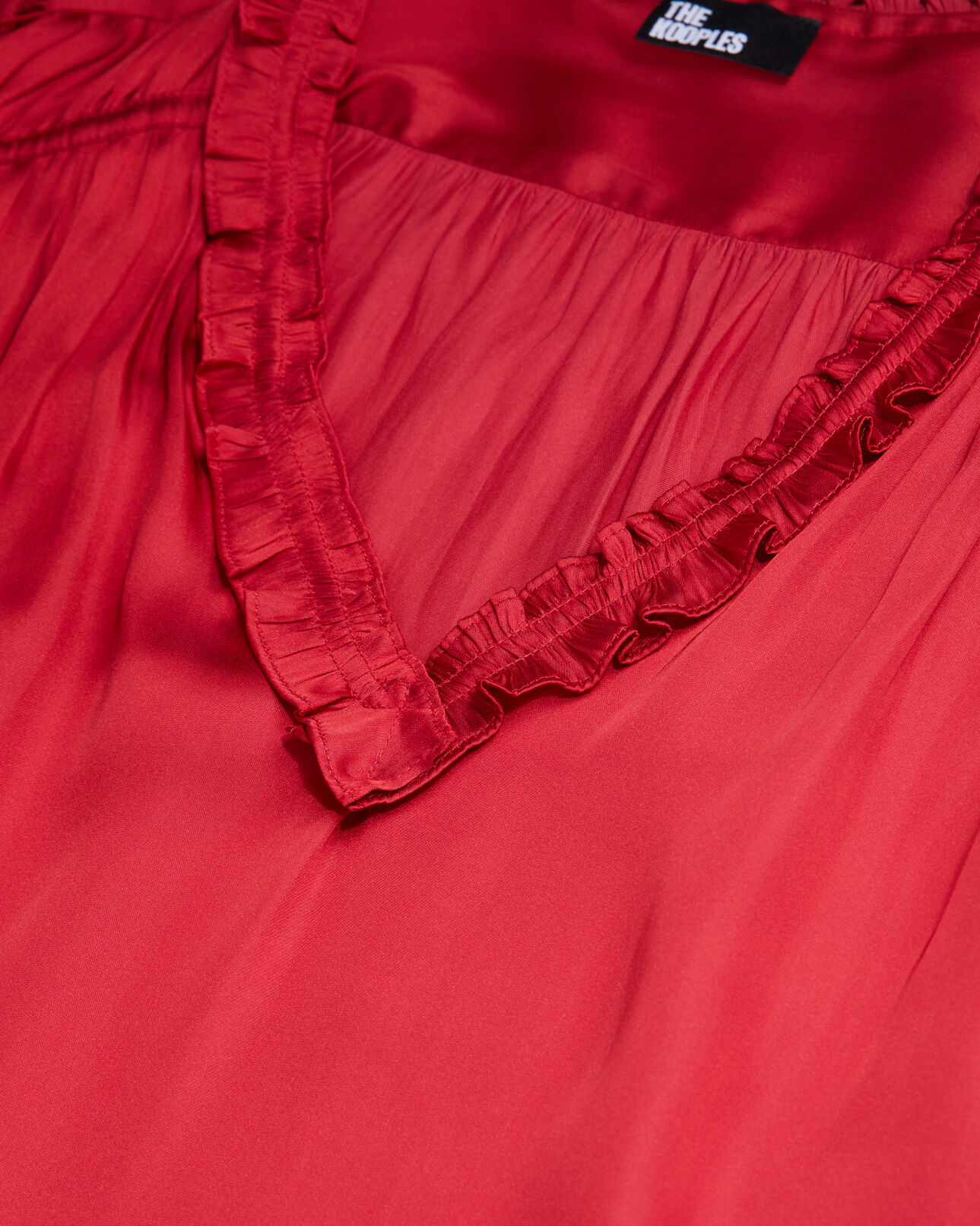 The Kooples WOMEN LIGHT BURGUNDY red top with shirring