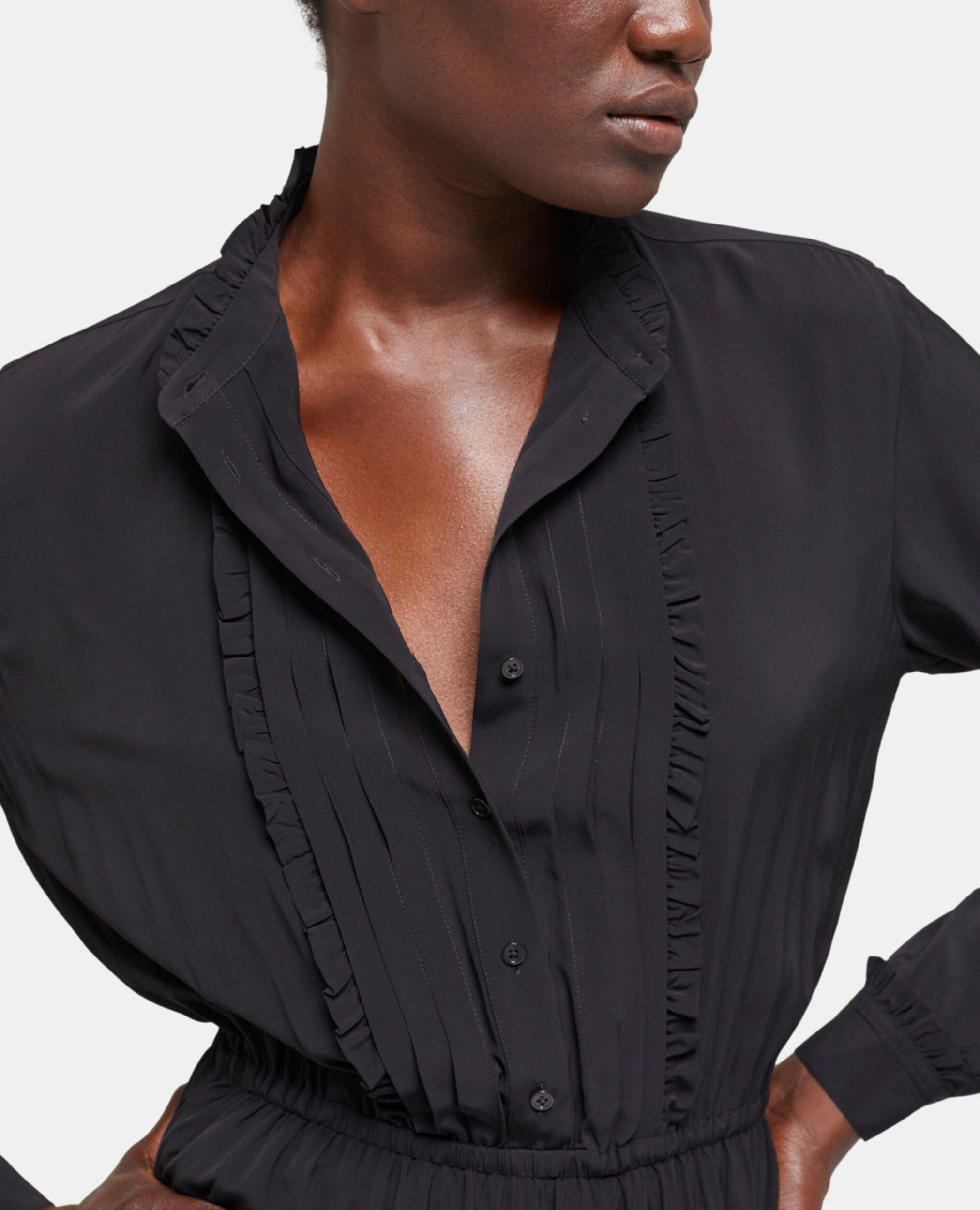 Robe courte décolletée noire, BLACK, hi-res image number null