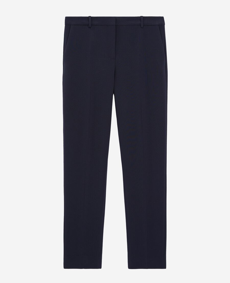 The Kooples WOMEN DARK NAVY slim-fit crepe pants navy blue