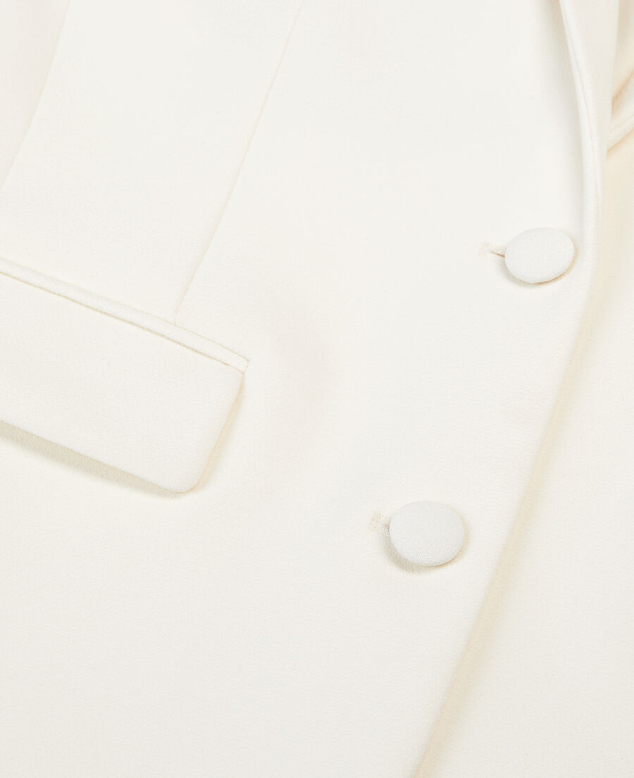 The Kooples FEMME ECRU veste tailleur en crêpe coupe droite écrue 