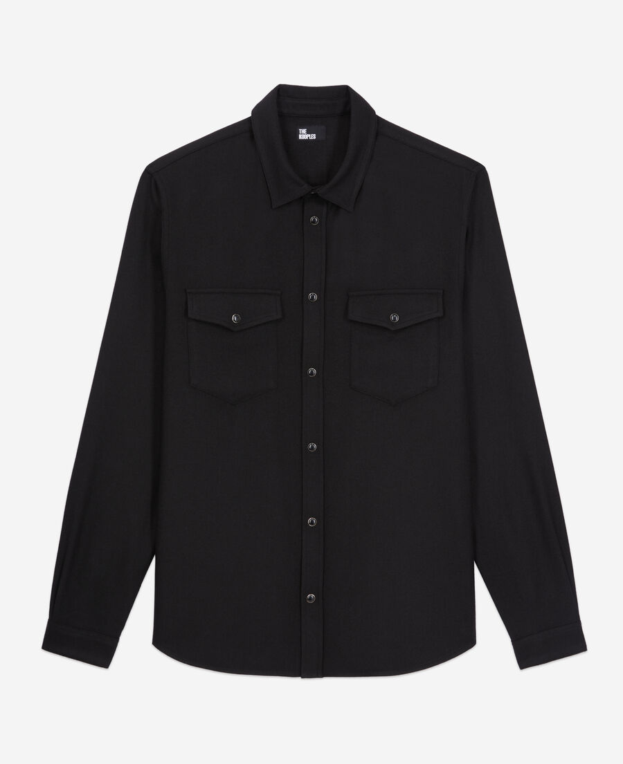 The Kooples H BLACK black flannel shirt