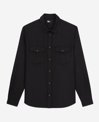 The Kooples H BLACK black flannel shirt