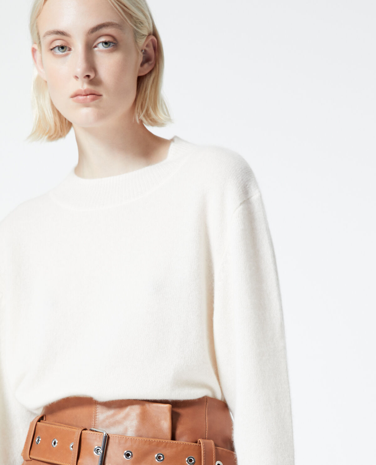 Plain ecru cashmere sweater The Kooples