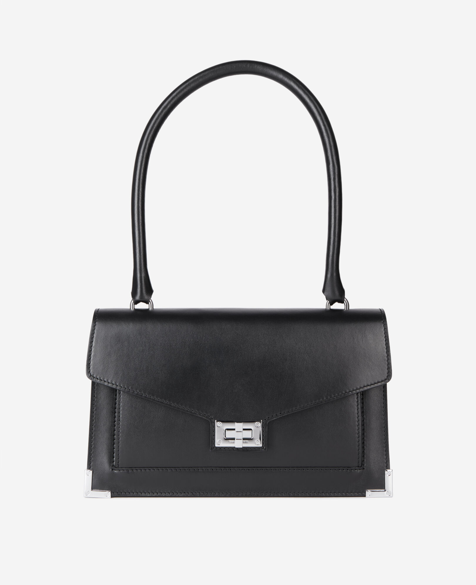 The Kooples WOMEN BLACK emily shoulder bag in black leather