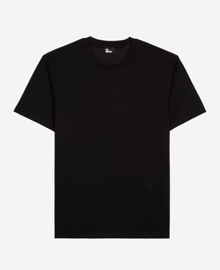 The Kooples MEN BLACK unisex plain black straight t-shirt
