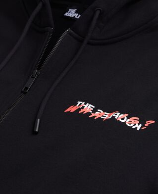The Kooples HERREN BLACK was ist ein schwarzes kapuzen-sweatshirt mit reißverschluss