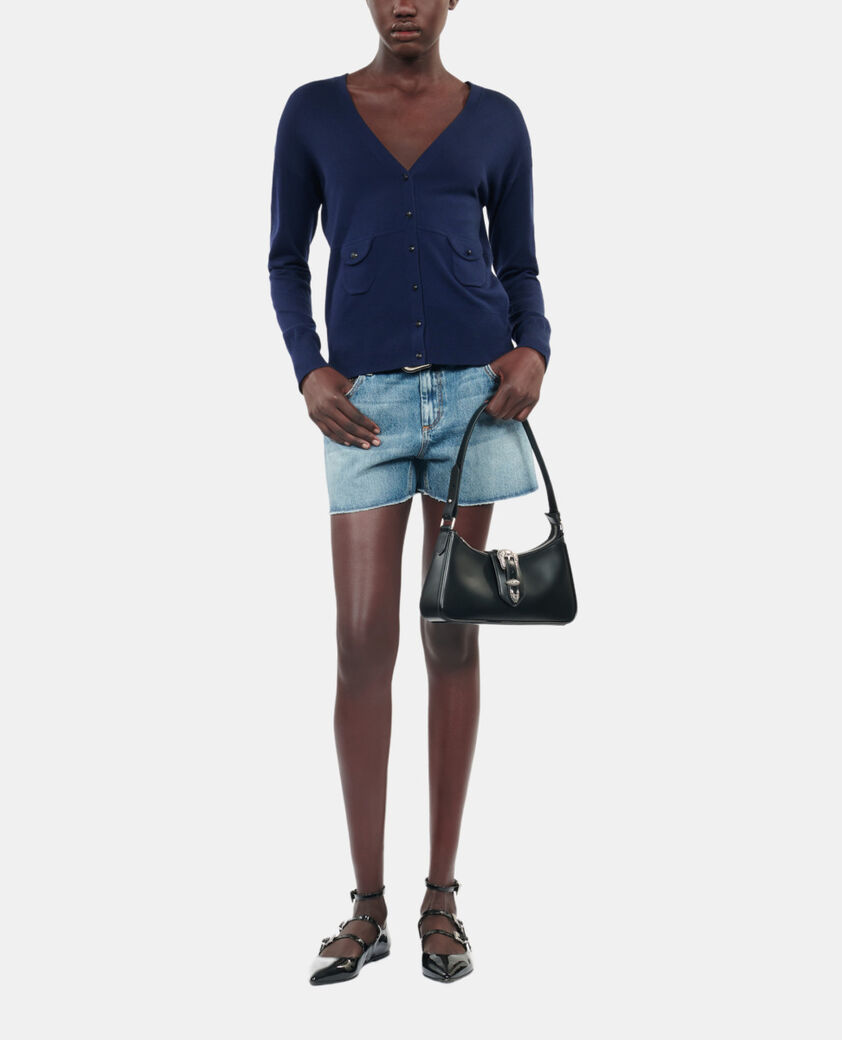 The Kooples FEMME NAVY cardigan en laine bleu marine