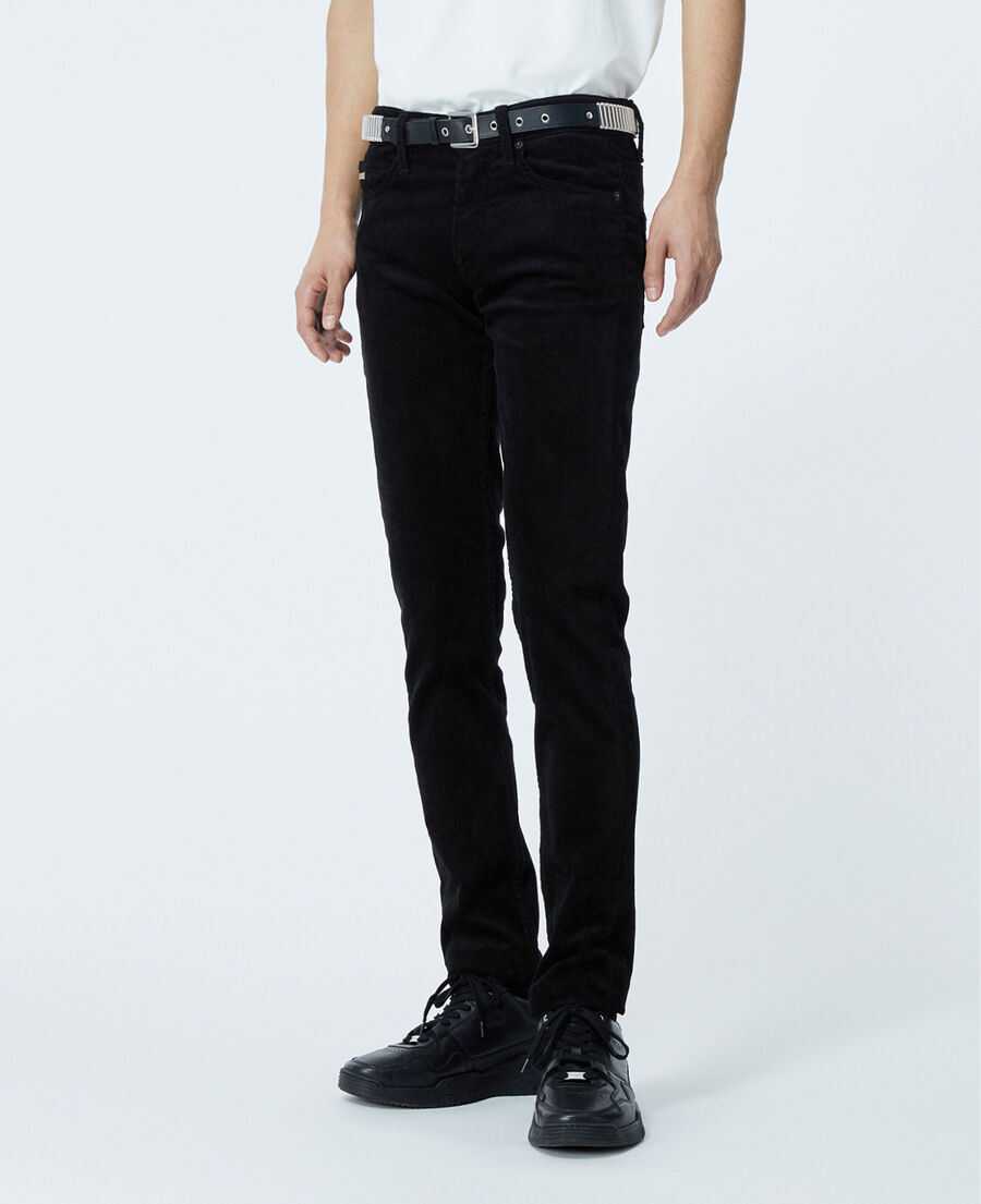 Ribbed black velvet jeans | The Kooples