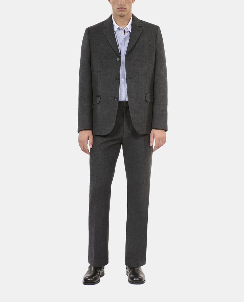 The Kooples HOMME BLACK GREY veste de costume en laine m&eacute;lang&eacute;e grise