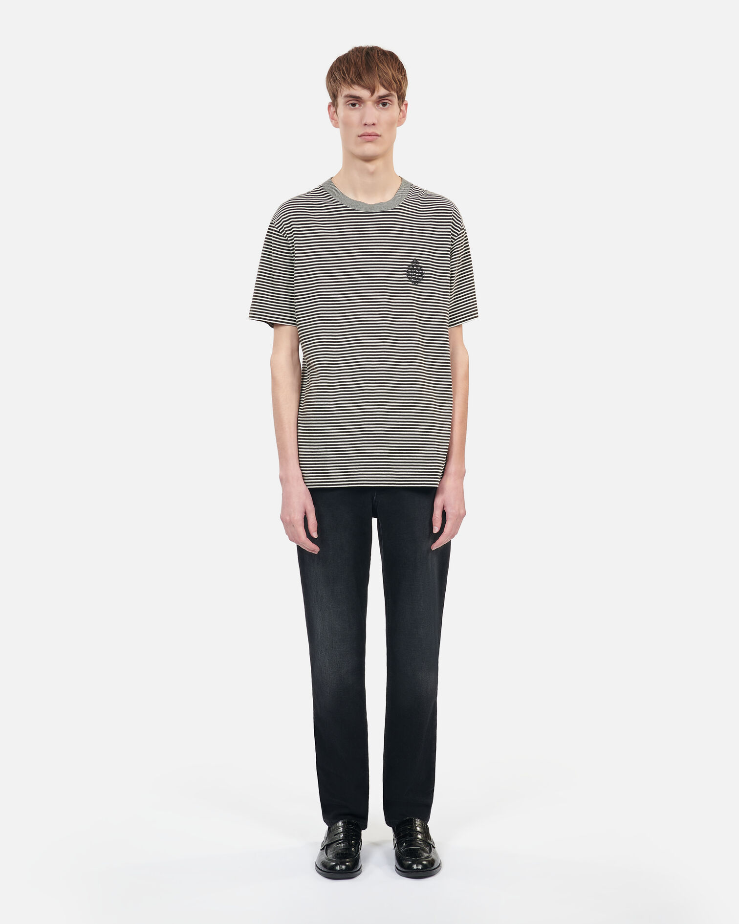 Striped Blazon t-shirt, BLACK / WHITE, hi-res image number null