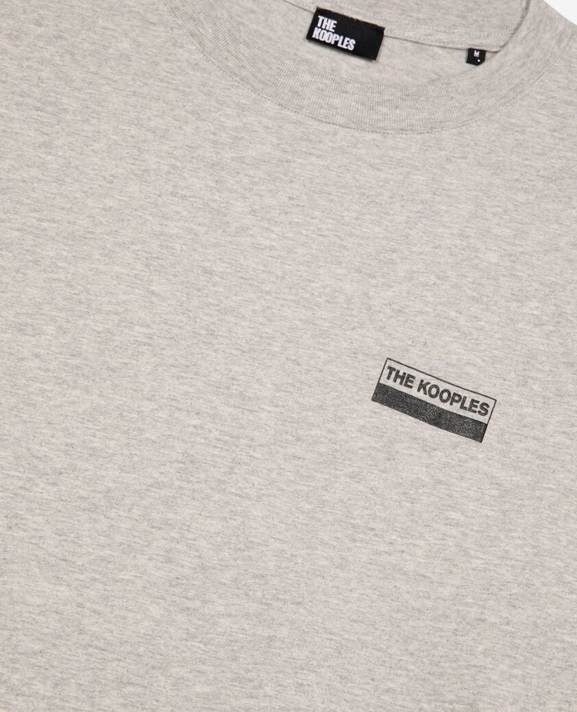 The Kooples HOMME LIGHT GREY MELANGE t-shirt à sérigraphie gris