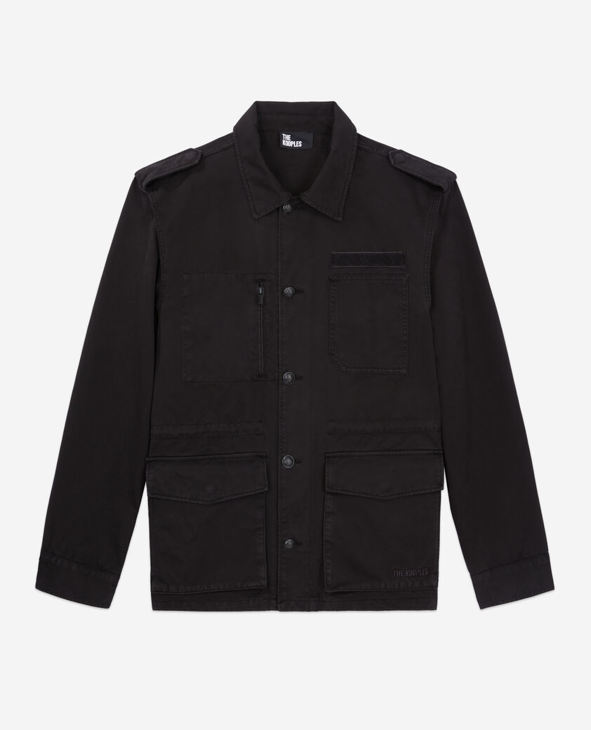 The Kooples HOMME BLACK veste worker noire en denim