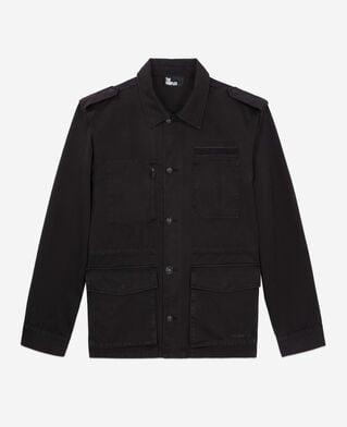 The Kooples HOMME BLACK veste worker noire en denim
