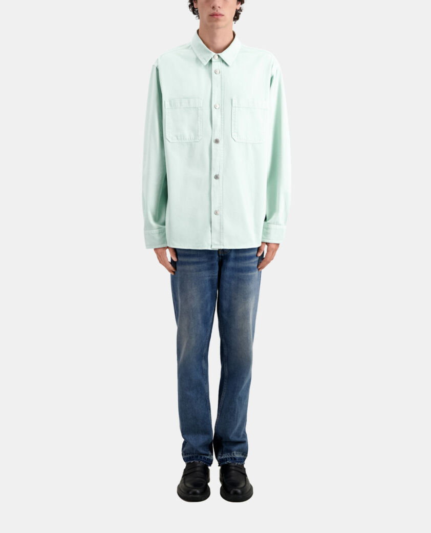 The Kooples H OCEAN green denim overshirt