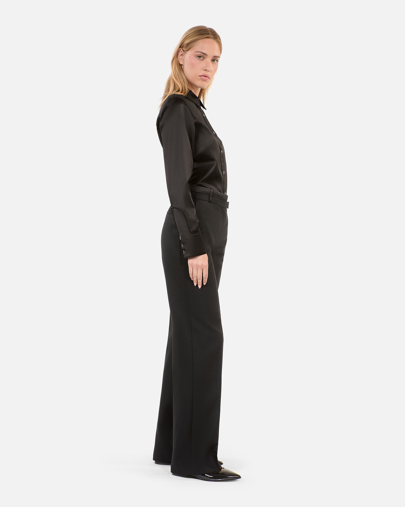 The Kooples FEMME BLACK chemise satinée style western noire
