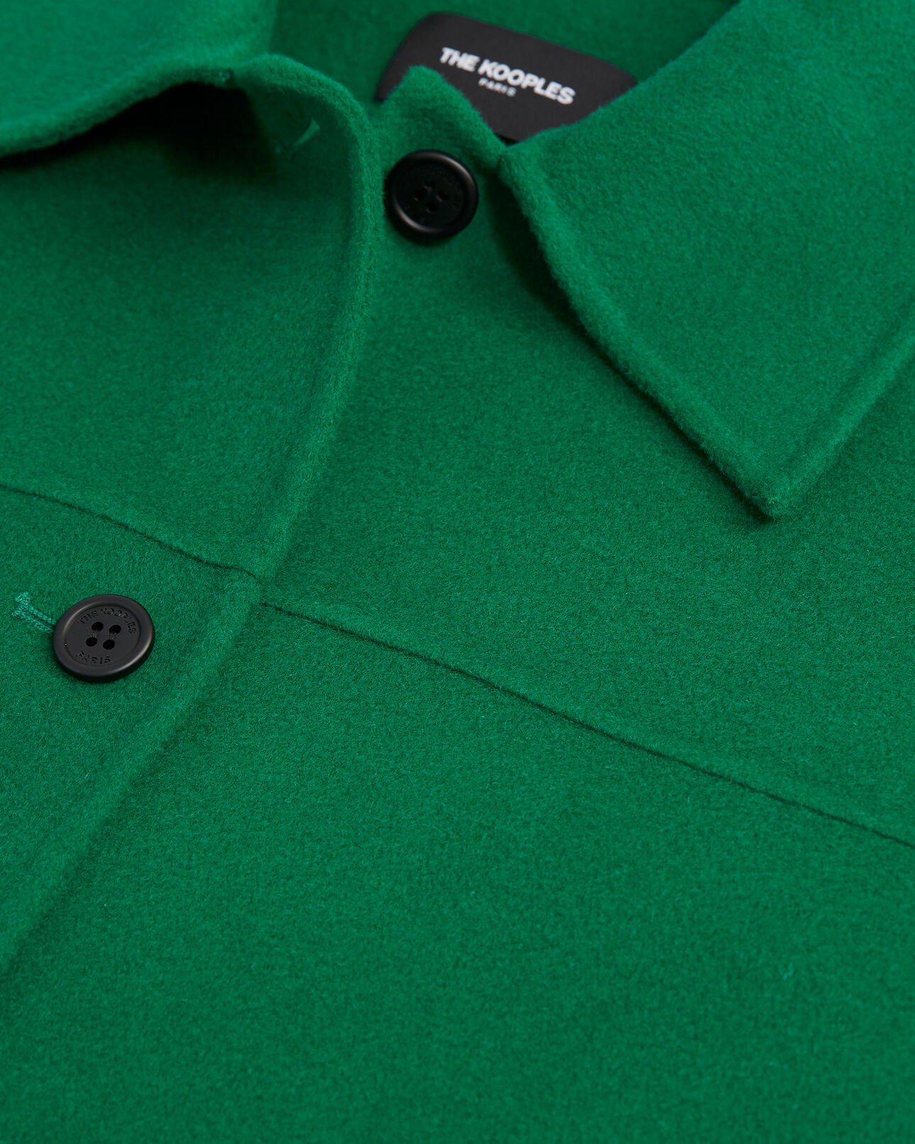 The Kooples WOMEN APPLE overshirt-style green wool jacket