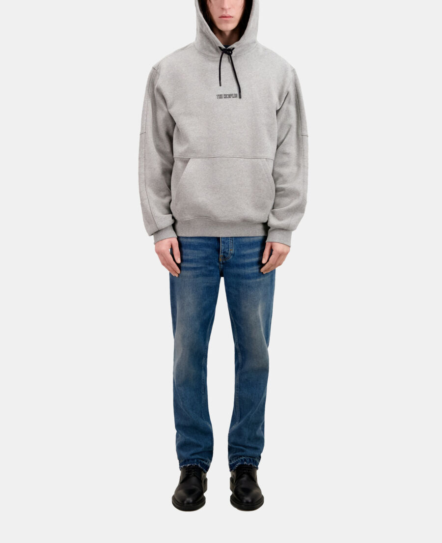 men's grey biker hoodie