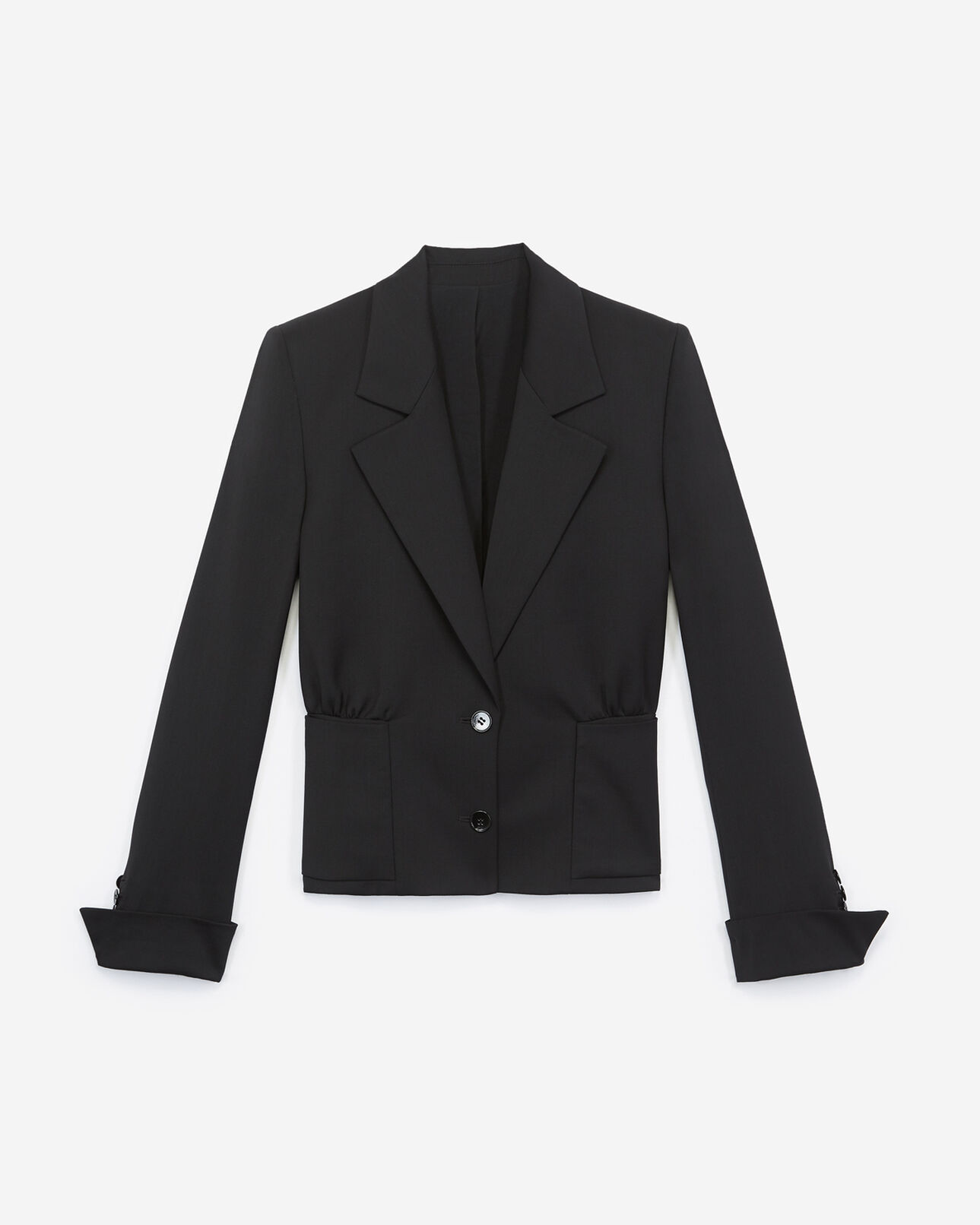 The Kooples WOMEN BLACK cropped formal black jacket