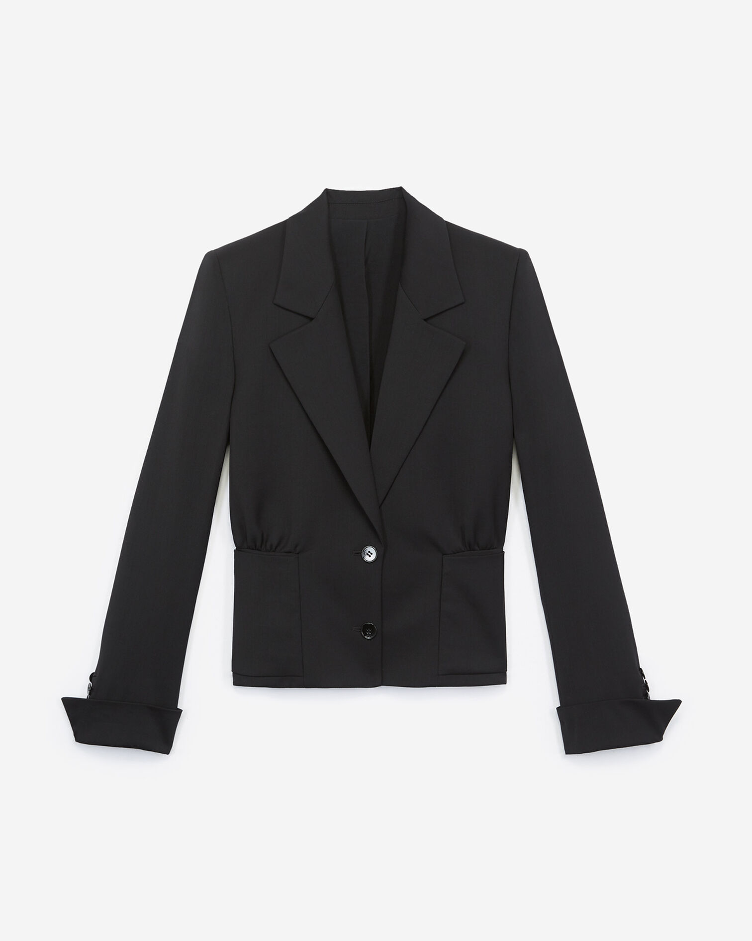 Cropped formal black jacket, BLACK, hi-res image number null