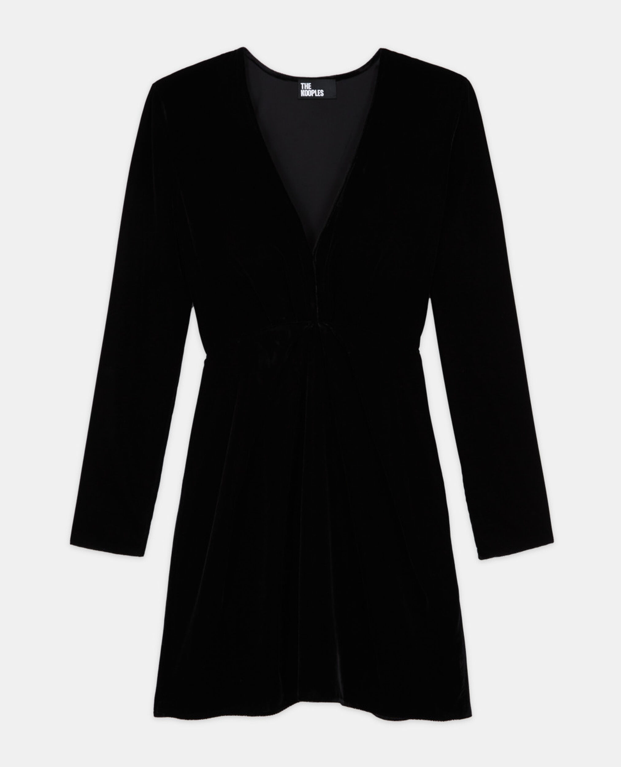 Vestido corto terciopelo negro, BLACK, hi-res image number null