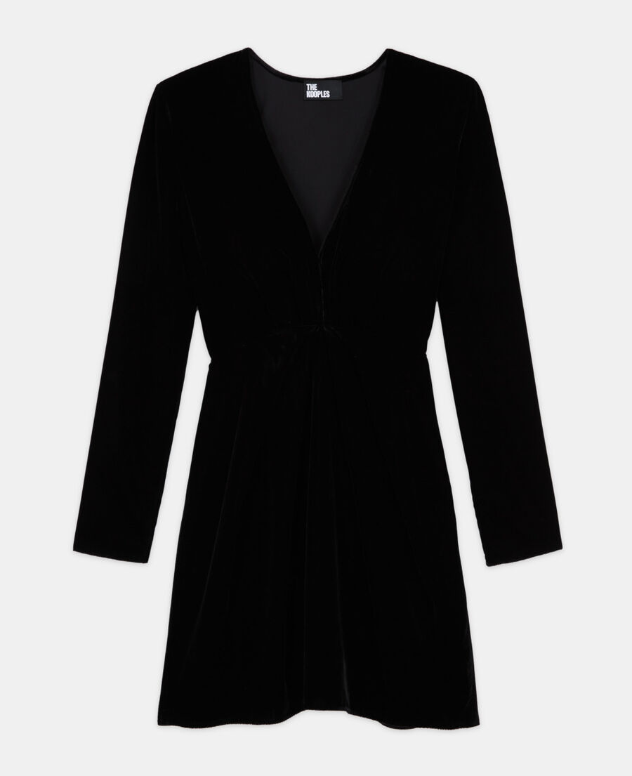 vestido corto terciopelo negro