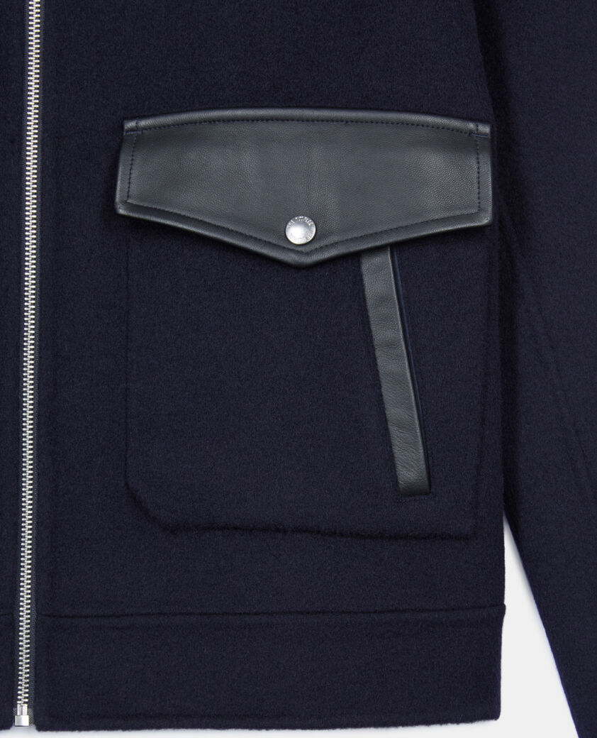 The Kooples MEN NAVY navy blue double-faced wool jacket