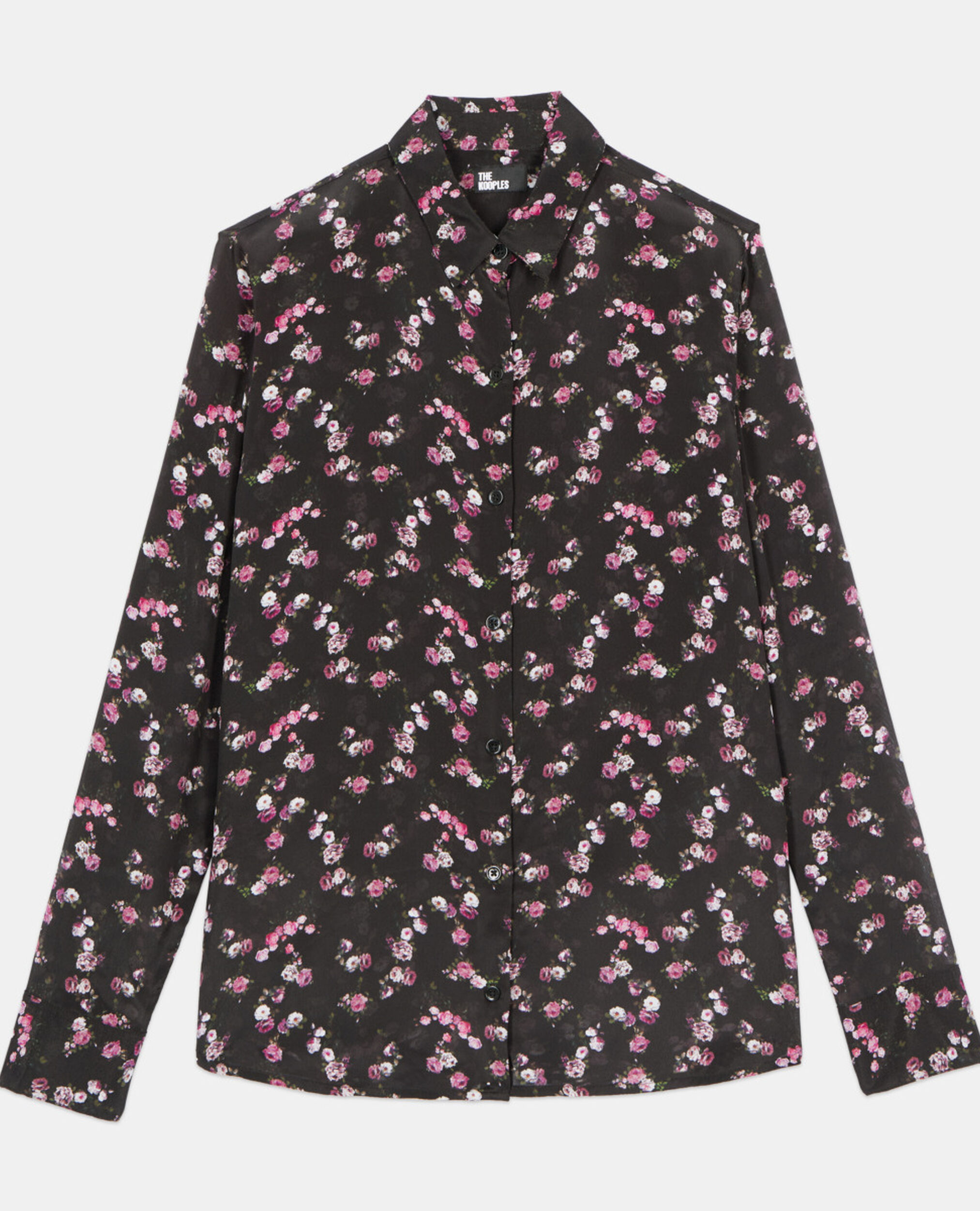 Floral print shirt, BLACK, hi-res image number null