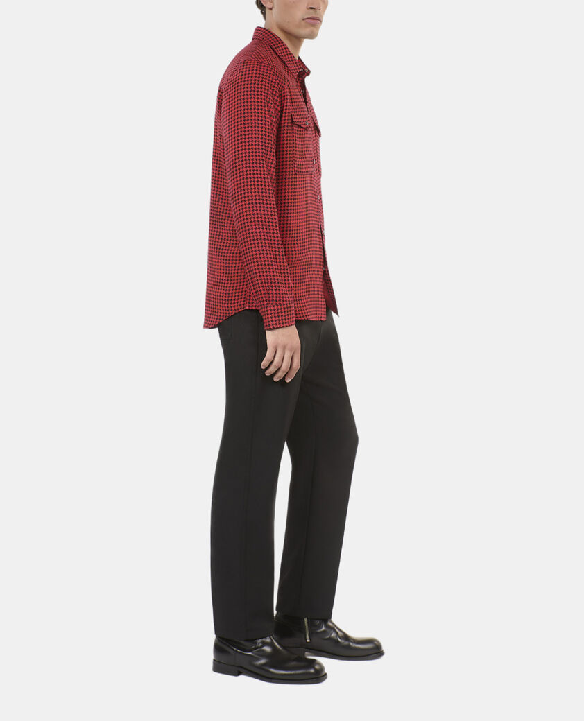 The Kooples MEN BLACK - RED black and red houndstooth shirt