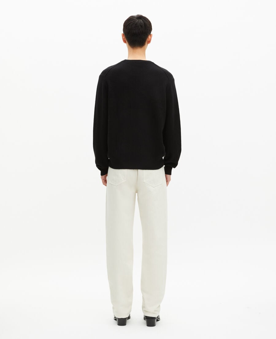 The Kooples HOMME BLACK pull col rond en cachemire noir