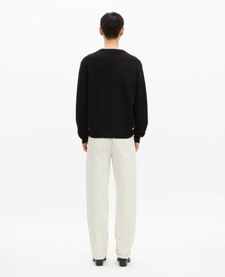The Kooples HOMME BLACK pull col rond en cachemire noir