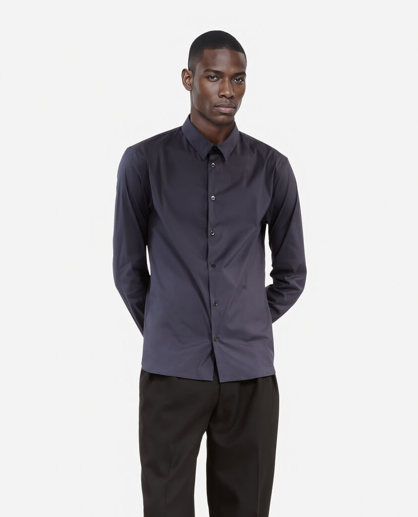 The Kooples HERREN NAVY marineblaues popeline-hemd