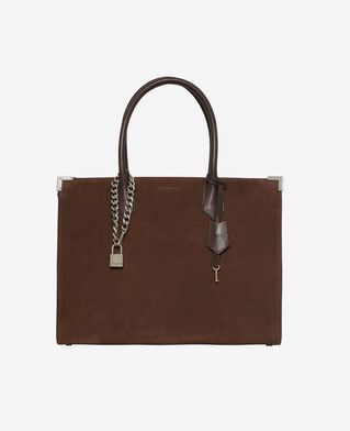 The Kooples F CHOCOLATE ming xl tote bag in brown suede