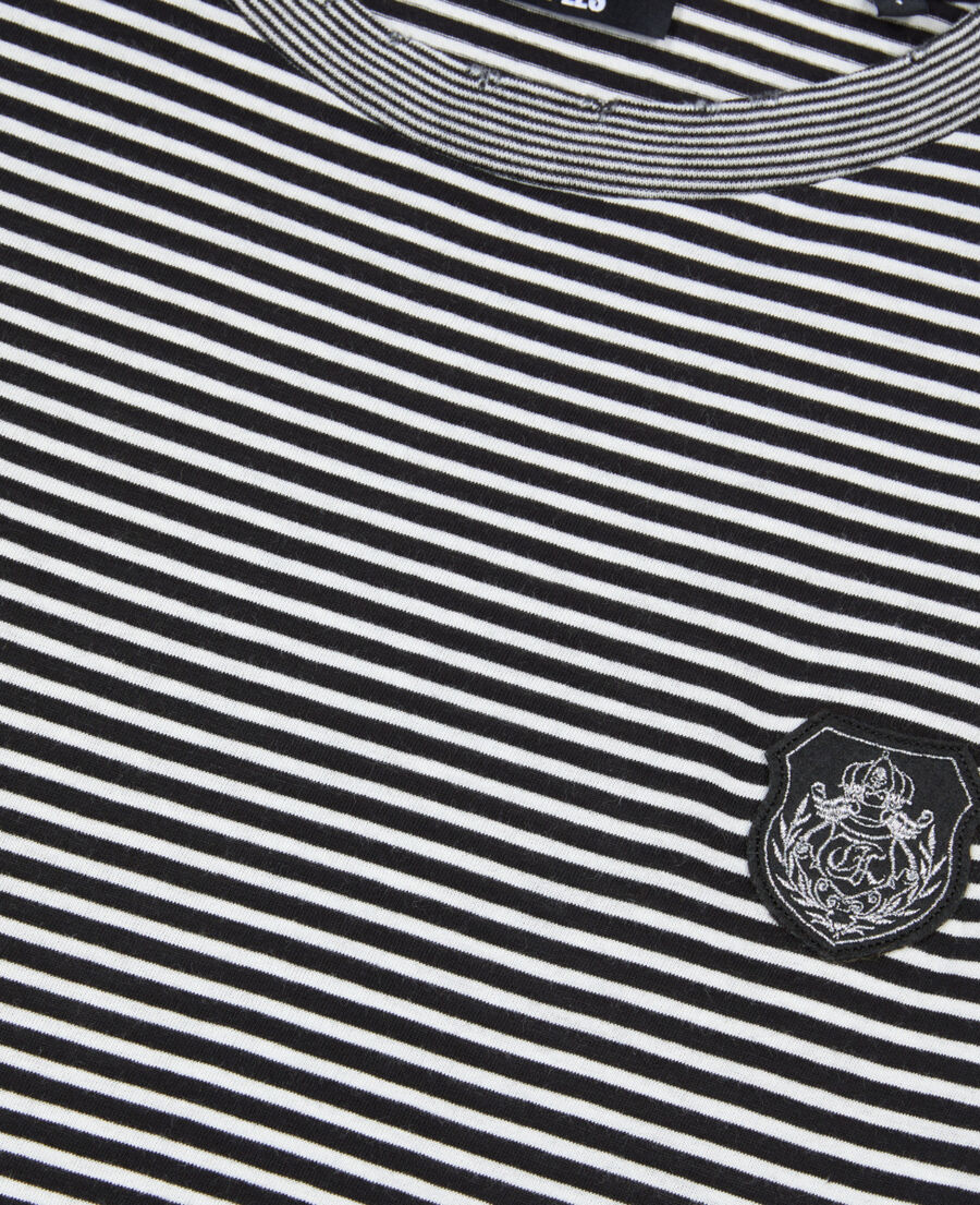 The Kooples FEMME BLACK / WHITE t-shirt manches longues &agrave; rayures